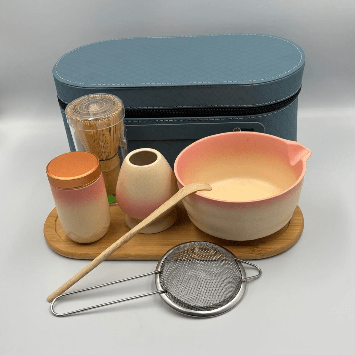 Pink Japanese Matcha set bag (زهري) شنطة طقم تحضير الماتشا - بهارات و عطارة السعيد