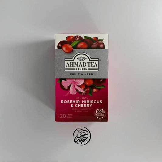 Ahmad Tea Rosehip, Hibiscus, and Cherry tea شاي أحمد تي الزهرة الوردية والكركديه والكرز - بهارات و عطارة السعيد