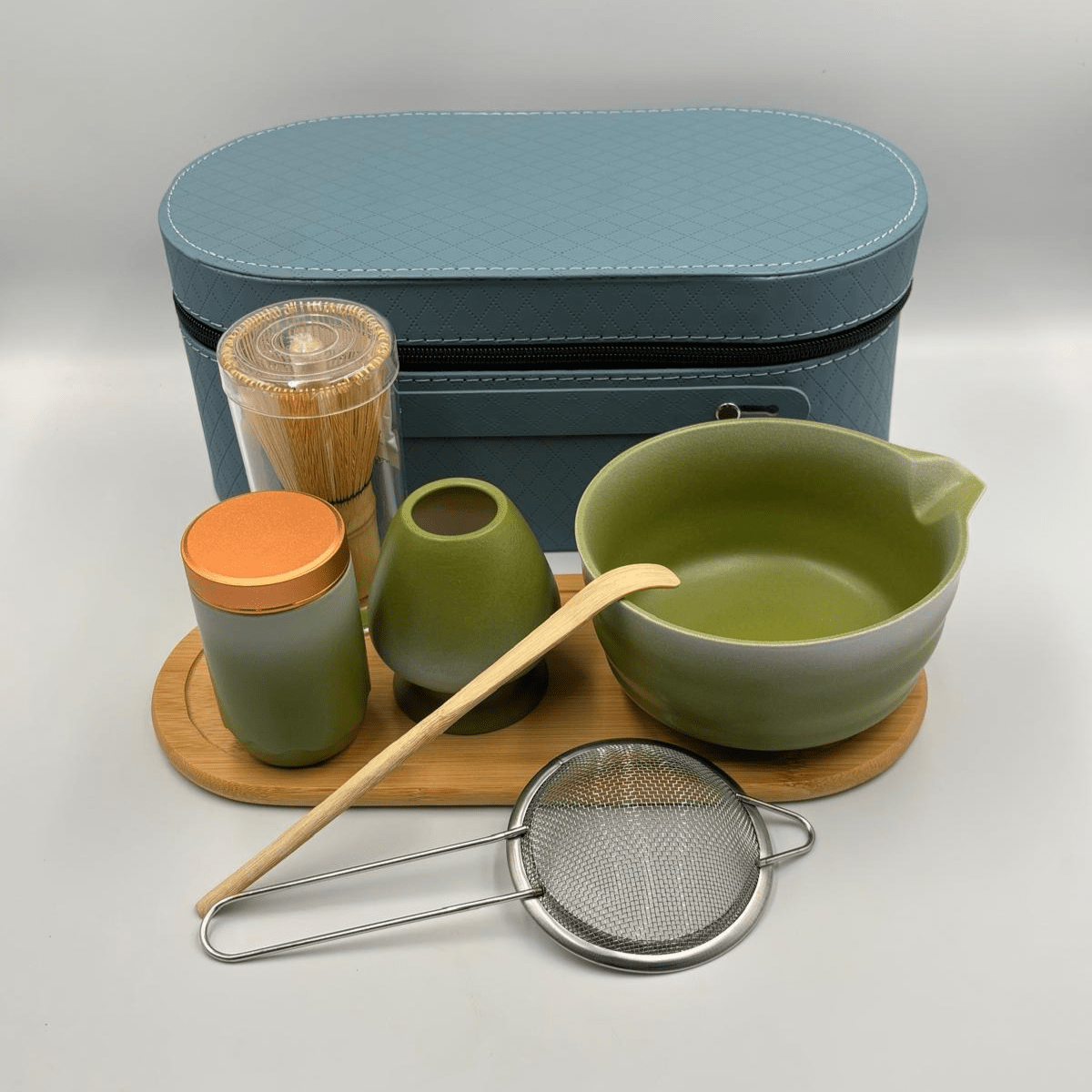 Green Japanese Matcha set bag (أخضر) شنطة طقم تحضير الماتشا - بهارات و عطارة السعيد