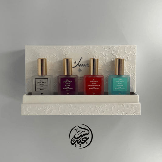 luxurious musk perfume set بكج مسك 4 قطع (رش) - بهارات و عطارة السعيد