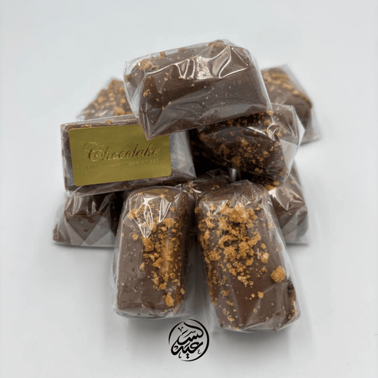 milk chocolate coated Speculoos baklava بقلاوة سبيكولوس مغطاة بشوكولاتة الحليب - بهارات و عطارة السعيد
