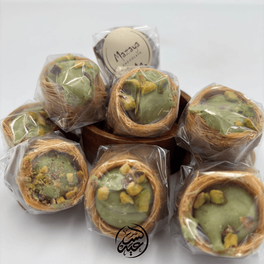 Pistachio Kunafe Chocolate شوكولاتة عش الفستق الحلبي - بهارات و عطارة السعيد